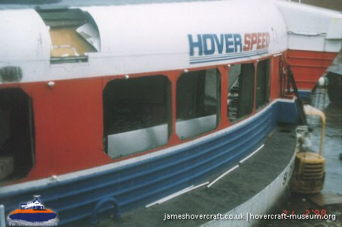 SRN4 Sir Christopher (GH-2008) being broken up at Dover -  (credit: The <a href='http://www.hovercraft-museum.org/' target='_blank'>Hovercraft Museum Trust</a>).